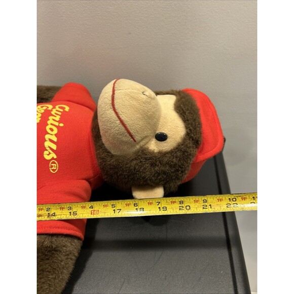 VINTAGE CURIOUS GEORGE Monkey GUND PLUSH DOLL STUFFED ANIMAL Plush RED CAP - Picture 6 of 9